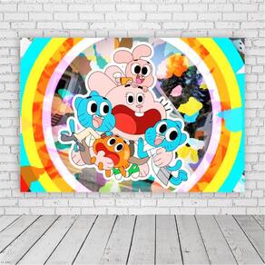 Painel Retangular Gumball 1,,5X1,0M Lona Fosca