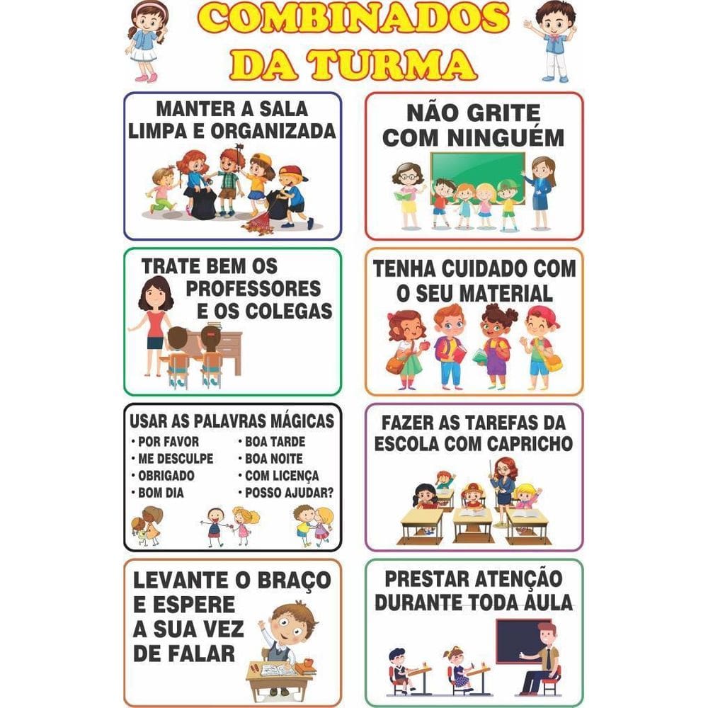 Banner Arte Pronta - Combinados Da Turma Letras Amarelas