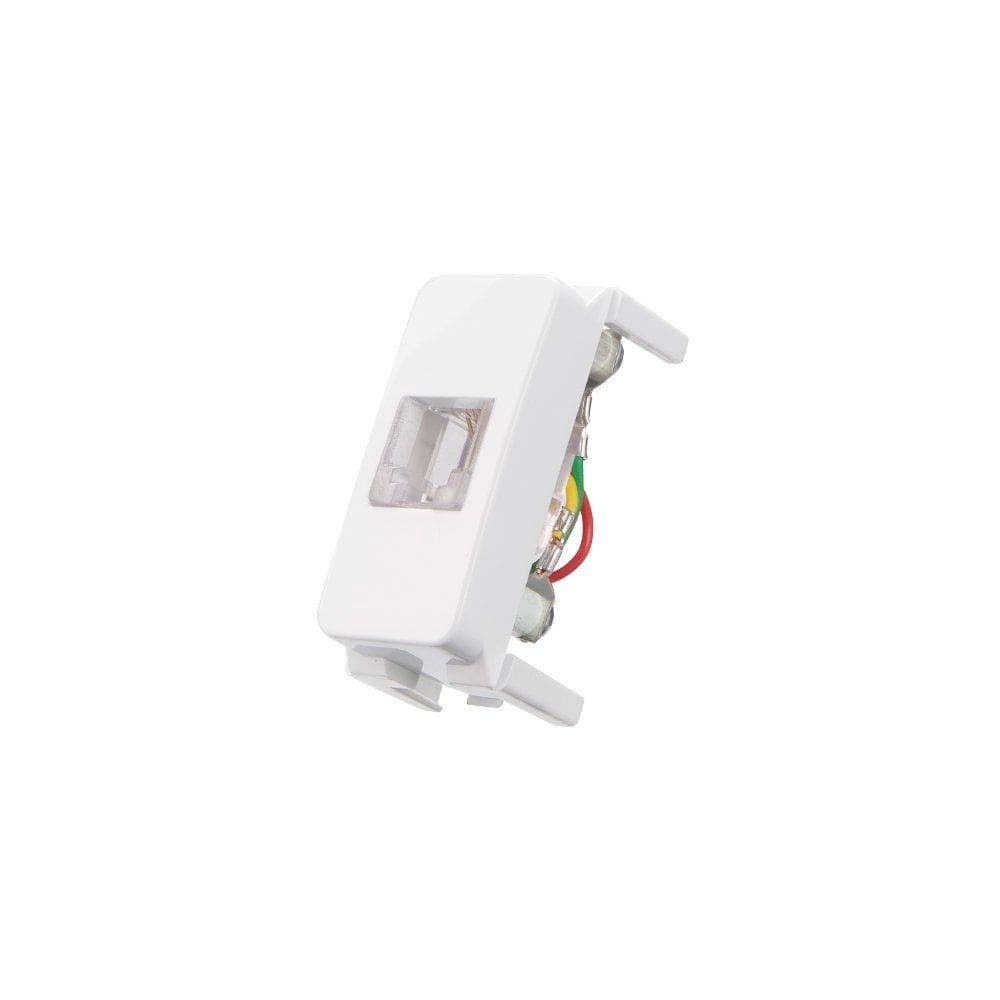 Módulo Tomada para Telefone Padrão Americano MarGirius B3 RJ11 4 Fios Branco