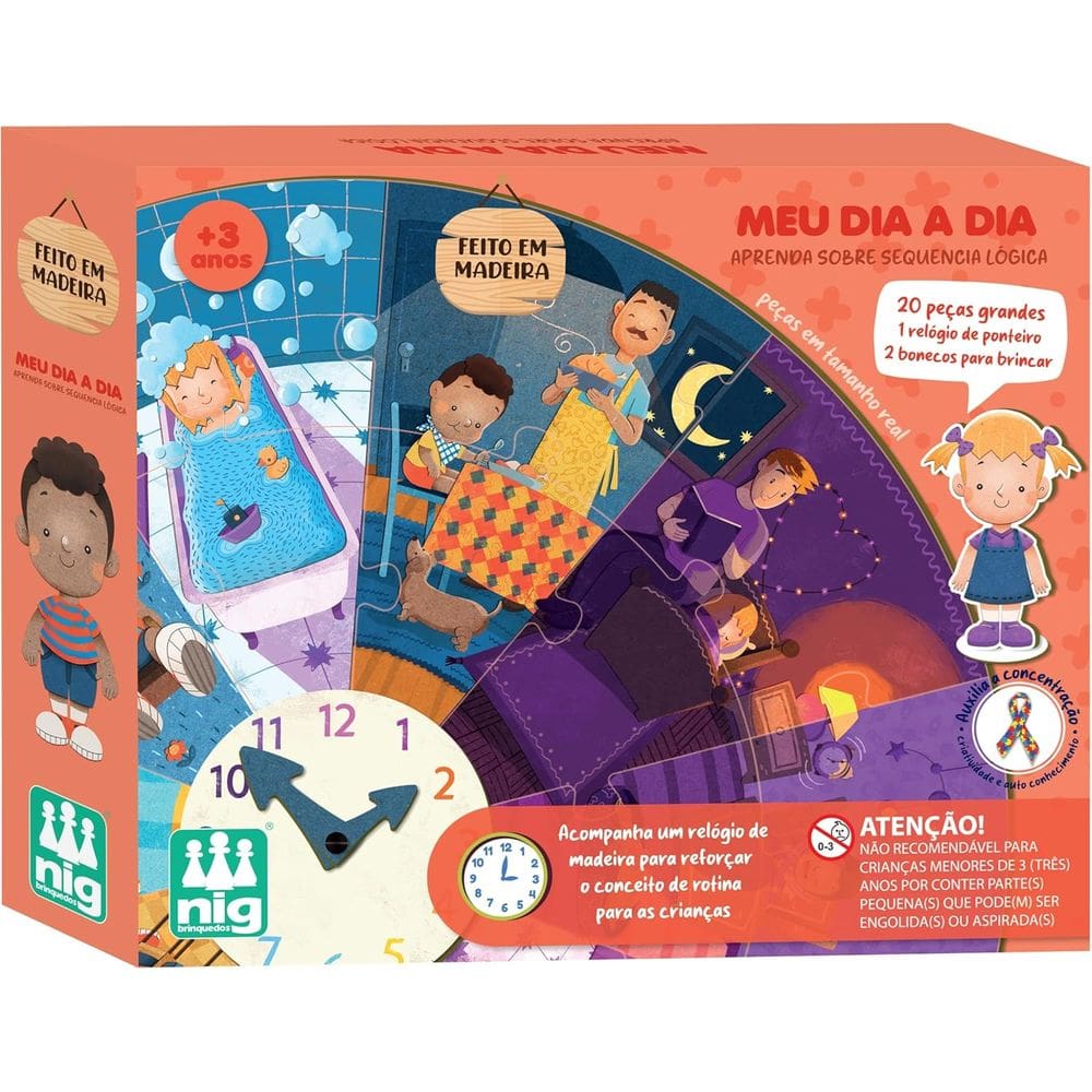 Quebra Cabeça  Meu Dia A Dia - 20 Peças - Nig