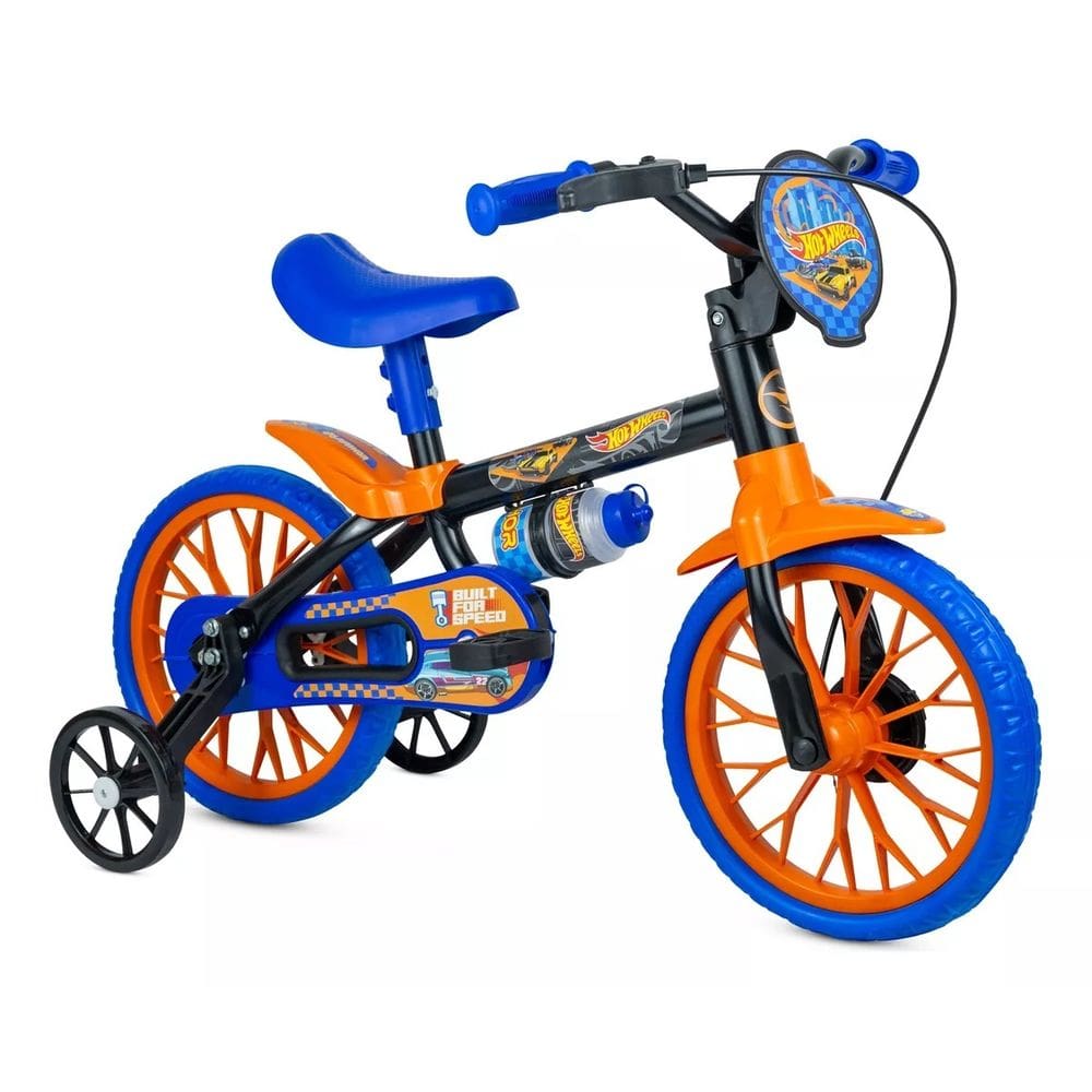 Bicicleta Infantil Aro 12 Nathor Hotwheels - A Partir De 3 Anos Com Rodinhas