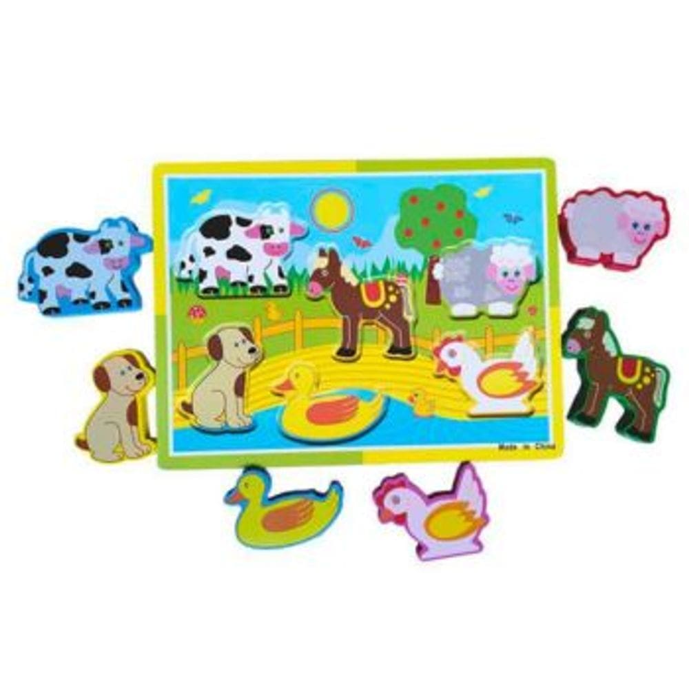 Didaticos Aprenda Brincando Animais da Fazenda DM Toys Jogo Encaixar Brinquedo Recreativo Educativo