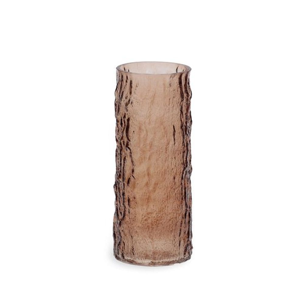 Vaso Em Vidro Canelado Em Vidro Ambar