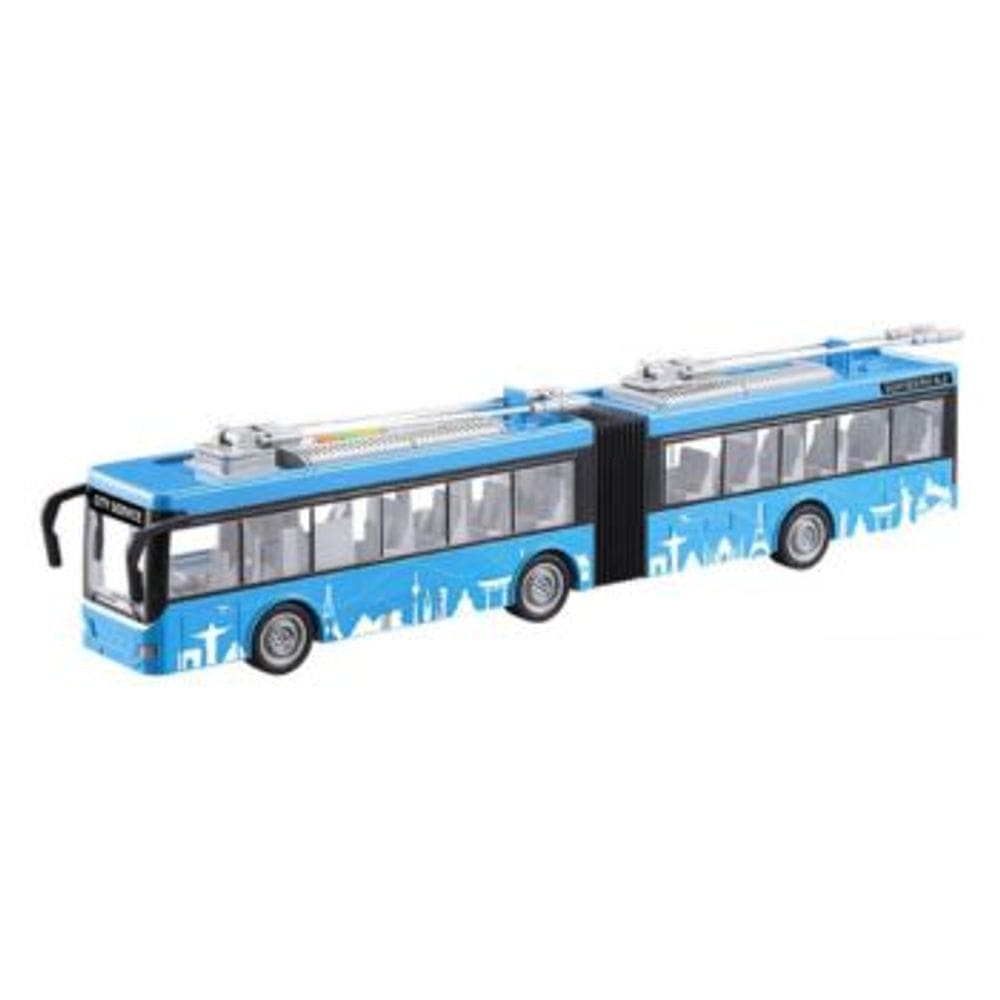 Big Onibus Friccao com Luz e Som DM Toys Articulado Portas Abrem Tamanho 44cm Brinquedo Recreativo