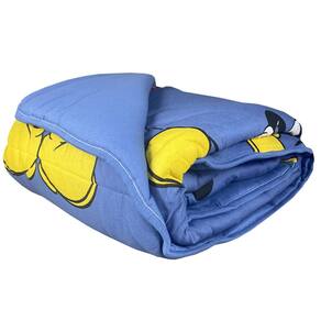 Edredom Infantil Mickey Mouse Azul Casal 2,00 X 2,20 Dupla Face Disney Em Malha Portallar