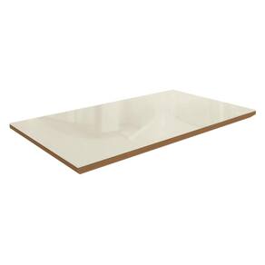 Tampo Mesa Sala de Jantar Vidro Madeirado c/ Vidro TA64 Retangular 160x90cm Canela/Off White - Kappesberg