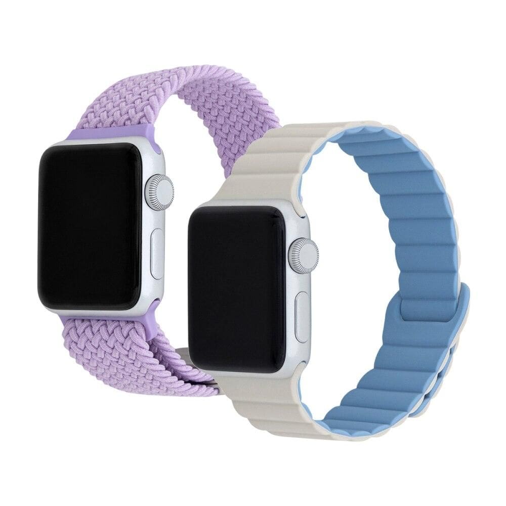 Kit Pulseira Double para Apple Watch 38/40/41 MM Lilás e Bege