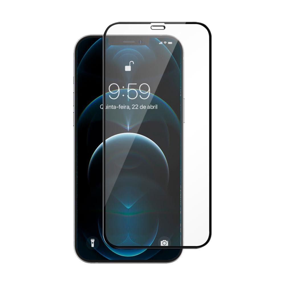 Película de Vidro com Borda iPhone 12 Pro Max, Originais iPlace + Aplicador