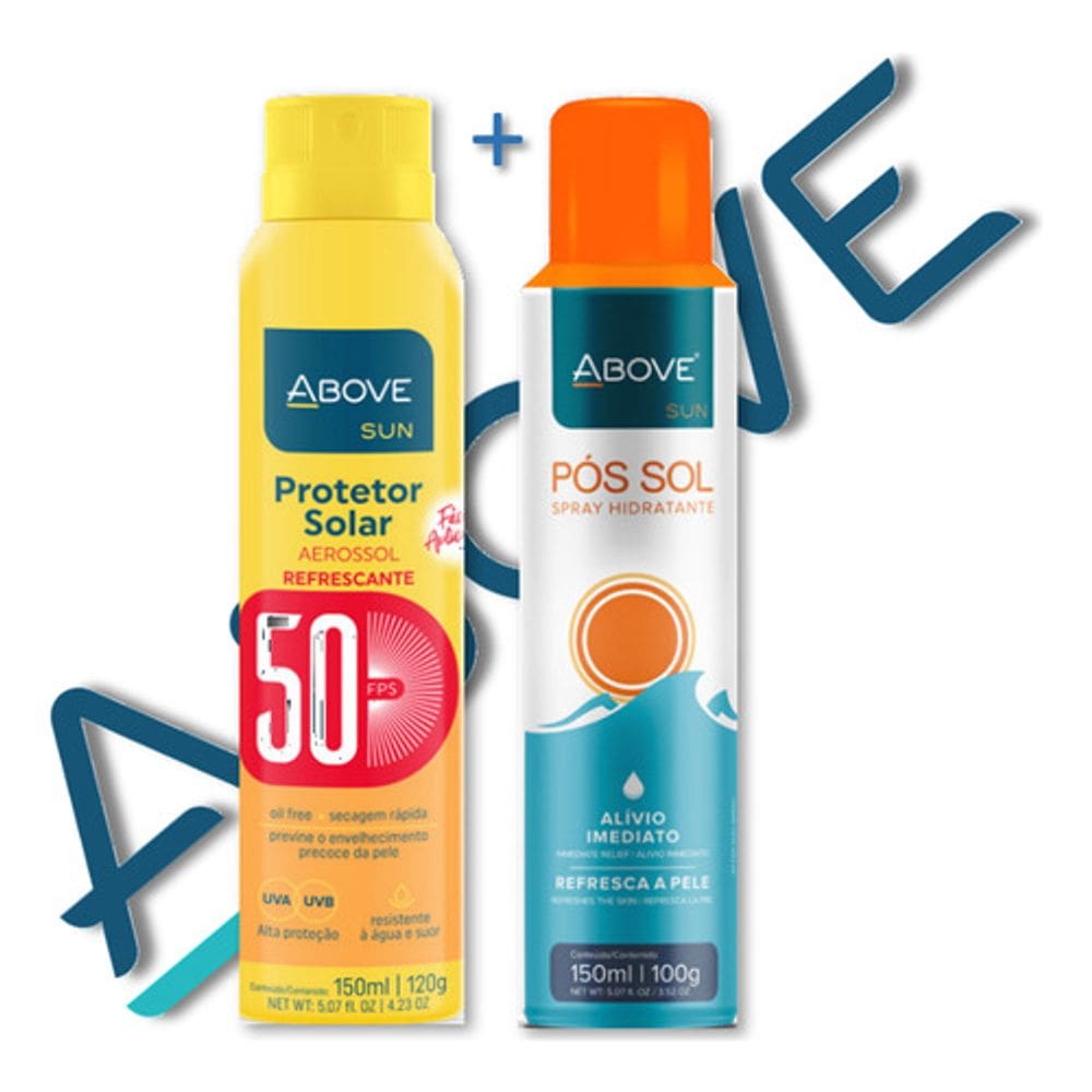 Kit protetor solar spray 150ml fps 50 + sun pós sol above