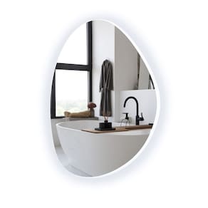 Espelho Orgânico 80cm Sala Banheiro Com Led Branco Frio