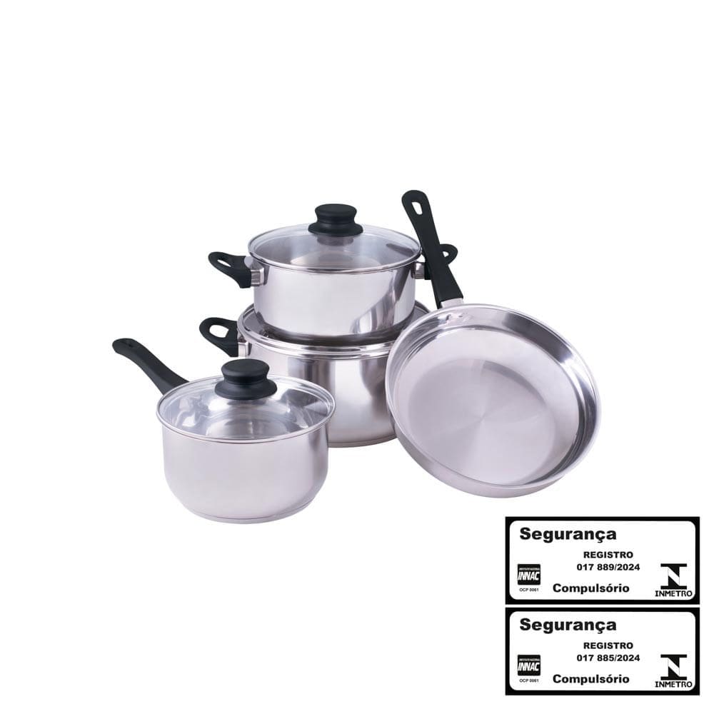Conjunto de Panelas 4 peças Inox