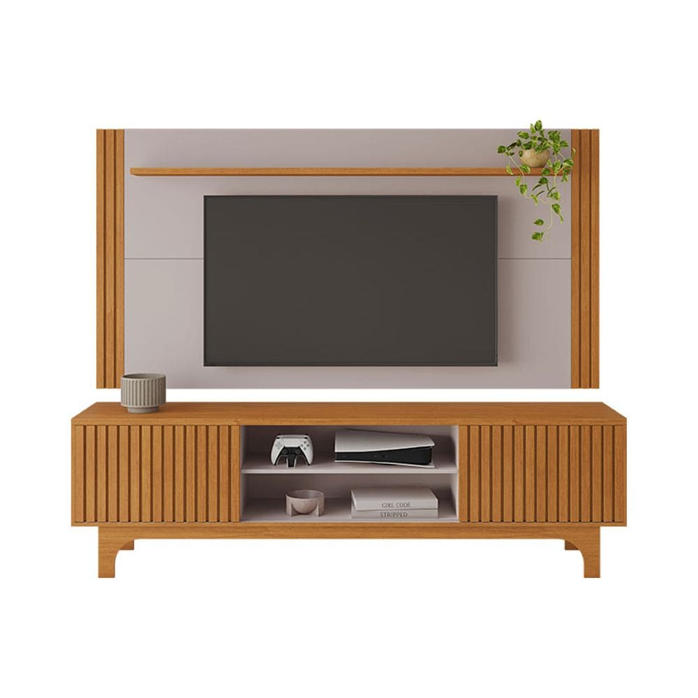 Rack e Painel para TV até 70 Polegadas Trunfo JCM Móveis Cinamomo/Off