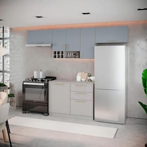 Cozinha Completa Itatiaia Essence 280cm em Madeira Fendi/Gris