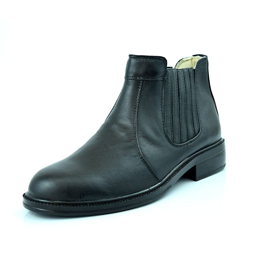 Botina Bota Social Em Couro Masculina Forro Cacharrel Elastico Bico Redondo Palmilha Macia