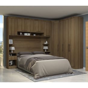 Guarda Roupa Dormitório Modulado Paris Casal 1,38 m Canto - Roupeiro Luciane M01