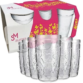Jogo 6 Copos SM Aurora Suco 270 ml J116 Nadir Figueiredo