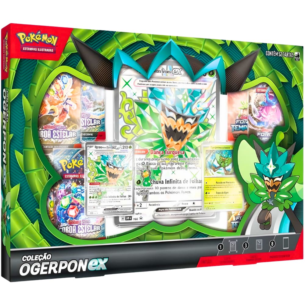 Box Premium Pokemon TCG Coleção Ogerpon Ex Copag
