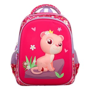 Mochila Infantil Feminina Bolsa Escolar Estampa 3D Rosa Yins
