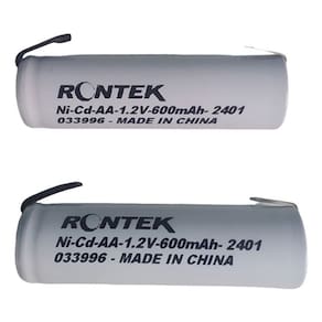 Kit 2 Bateria Recarregável Ni-Cd Aa C/ Terminal 1,2V 600Mah