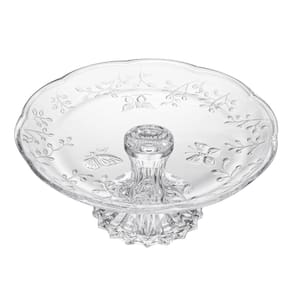 Prato para Bolo 27 cm de Cristal com Pé New Butterfly Lyor