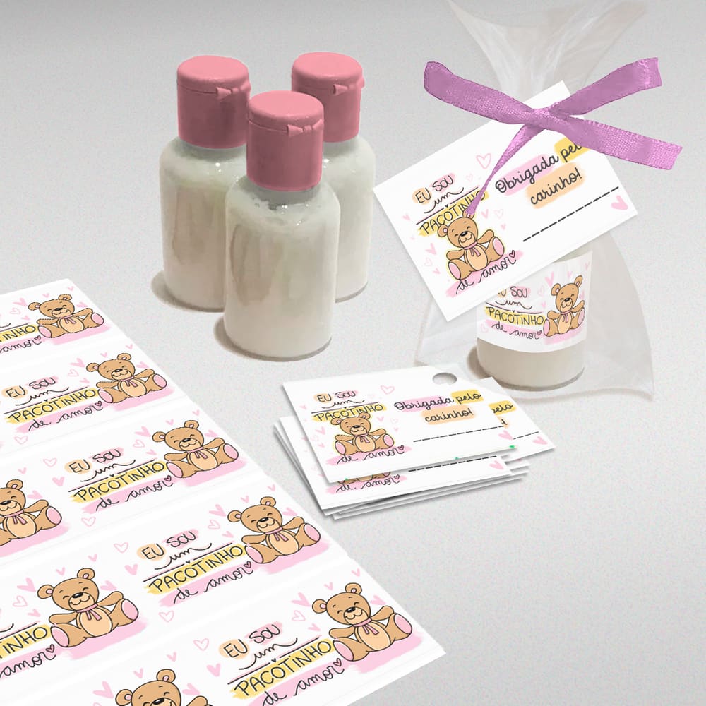 Kit 10 Mini Hidratantes Pacotinho de Amor Maternidade Delicado chá de bebê