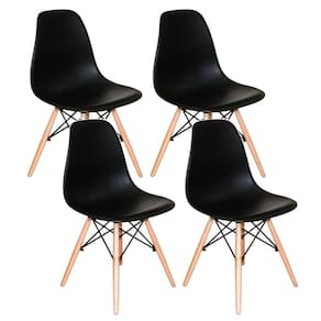 Conjunto 4 Cadeiras Concha Sala Jantar Cozinha Eiffel Pé Palito Preto