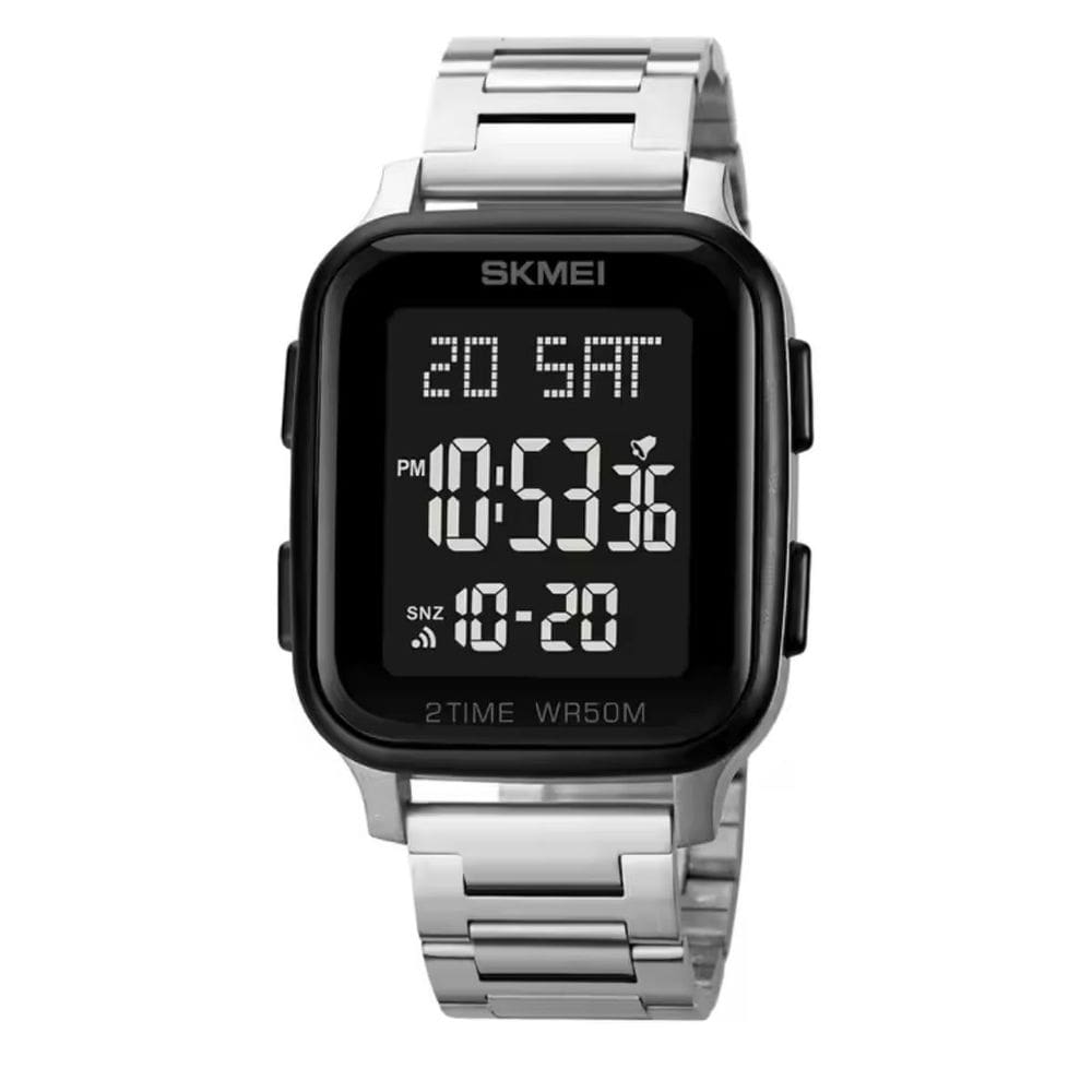 Relógio Feminino Skmei Digital 1859 Prata e Preto