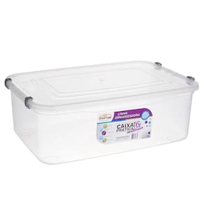 Caixa Organizadora 16L Transparente Multiuso para Lavanderia
