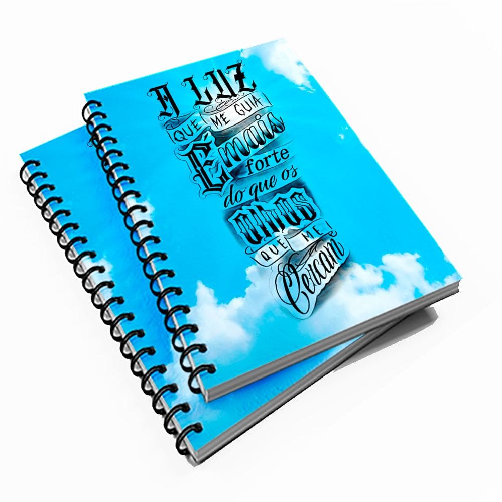 Caderno Universitário 96 fls Frase A Luz Que Me Guia
