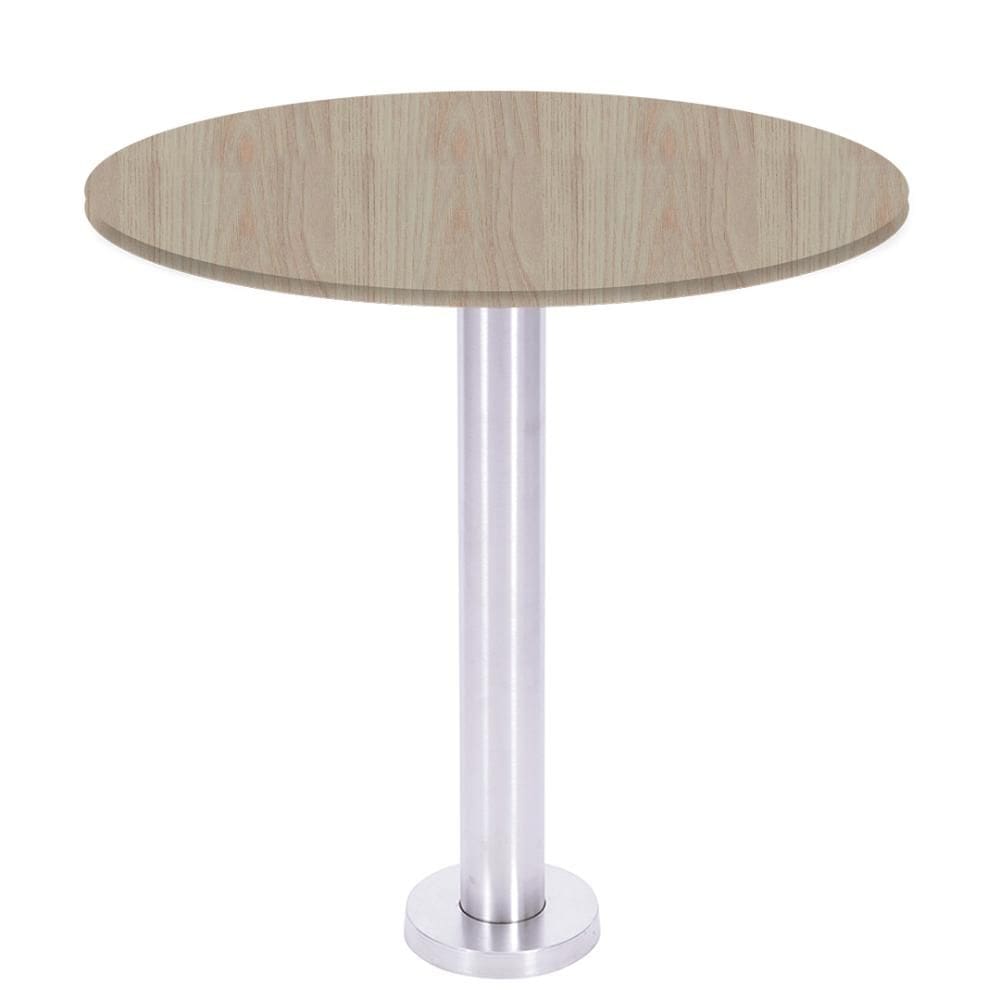 Mesa Beta Fixa Inox 71,50 cm (Alt) Disco Redondo Tampo MDP Redondo 60 cm (Larg) x 2,50 cm (Alt) CasaBlanca