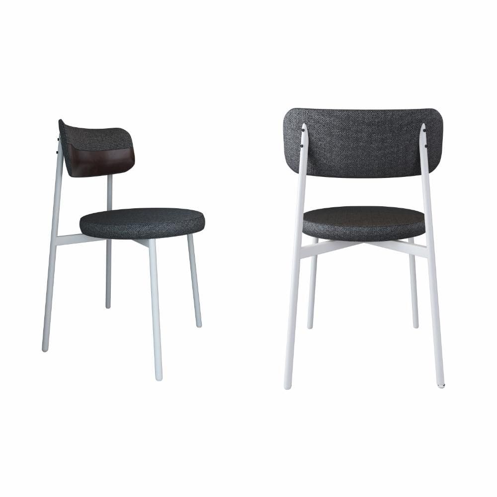 2 Unidades Cadeira Kyta fixa C/4 Pés 50 X 44,7 X 83,8 cm Pés Brancos