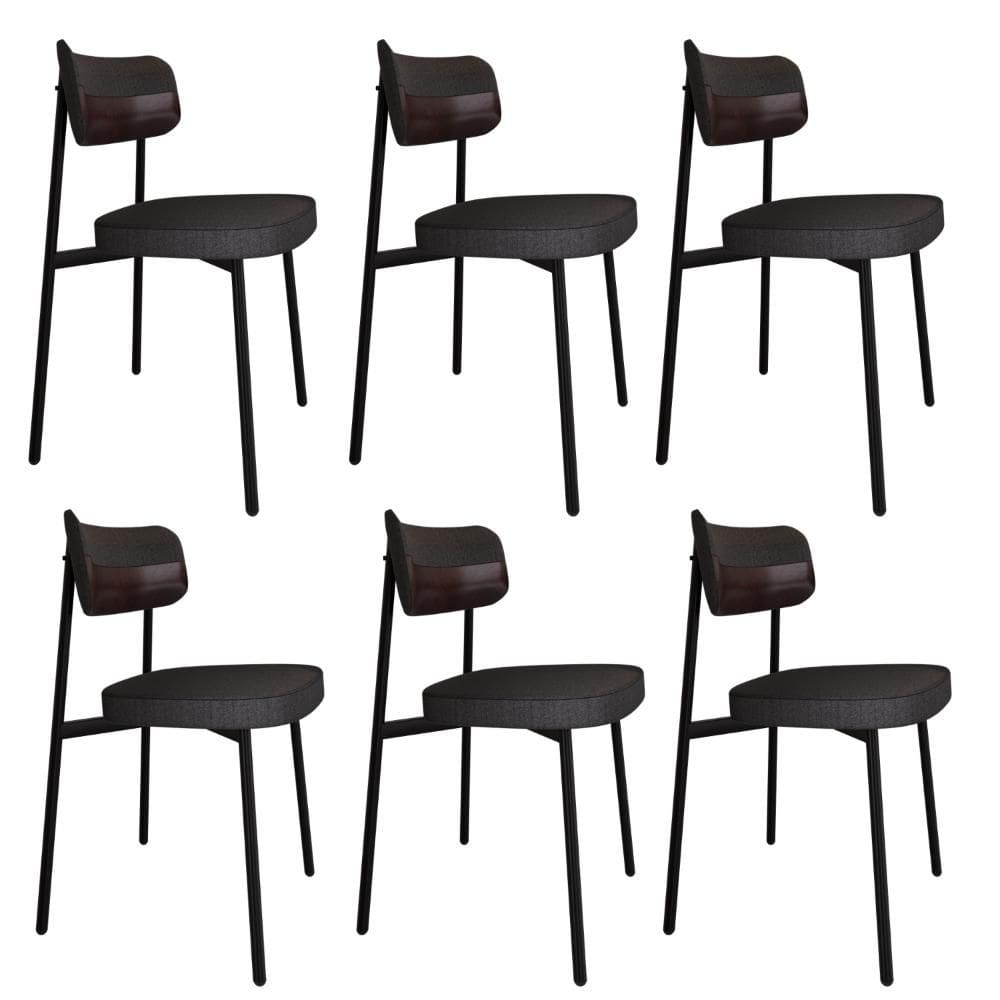 6 Unidades Cadeira Alloa fixa C/4 Pés 50 X 44,7 X 83,8 cm