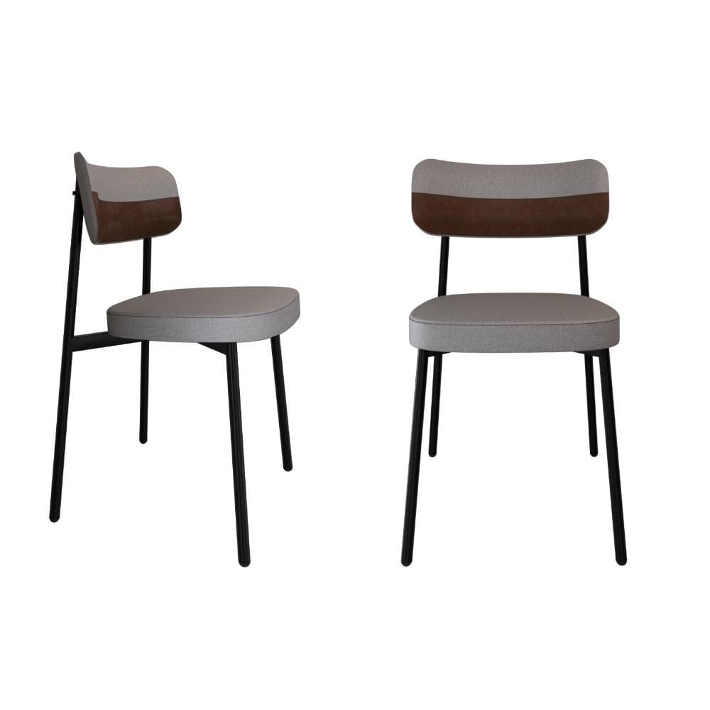 2 Unidades Cadeira Alloa fixa C/4 Pés 50 X 44,7 X 83,8 cm
