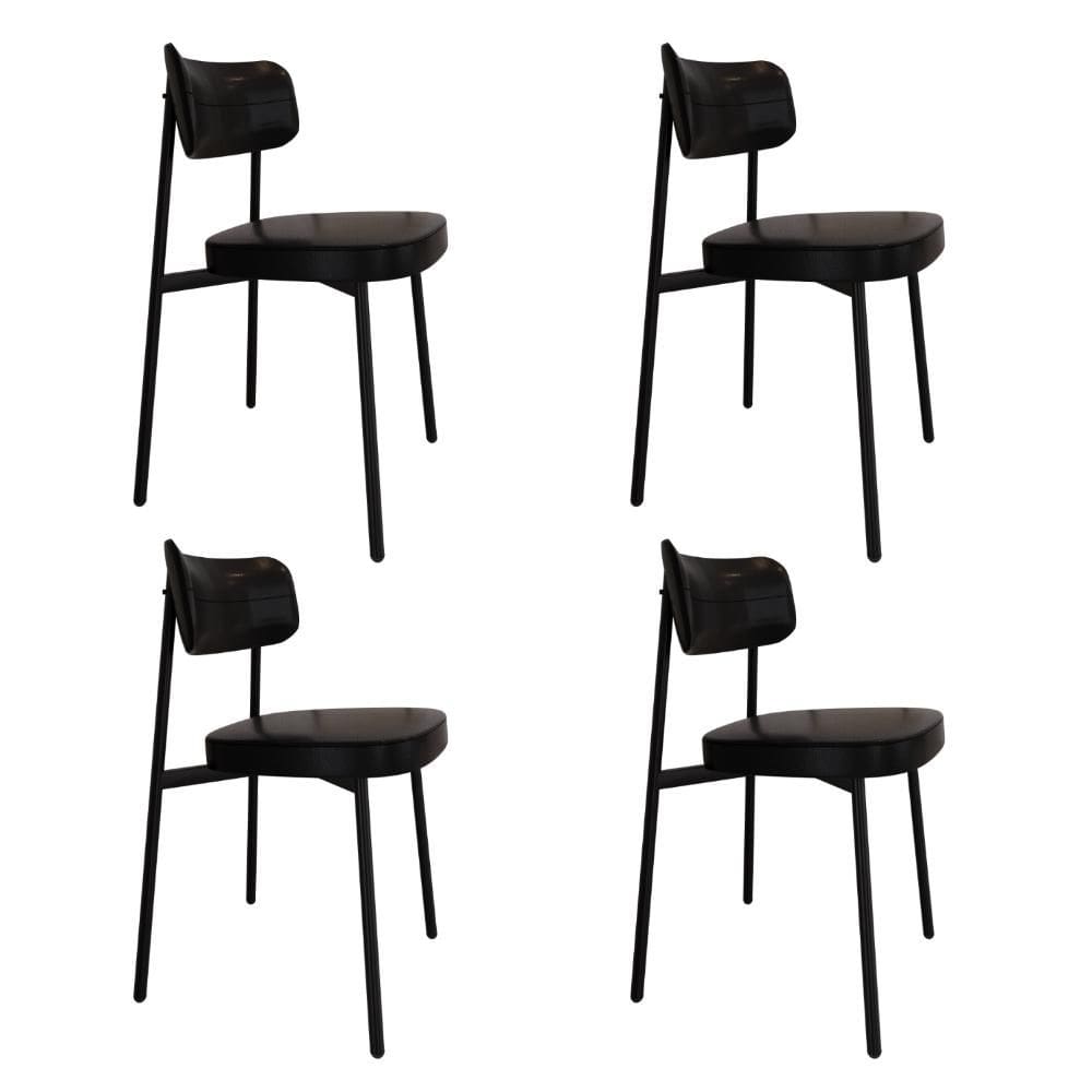 4 Unidades Cadeira Alloa fixa C/4 Pés 50 X 44,7 X 83,8 cm
