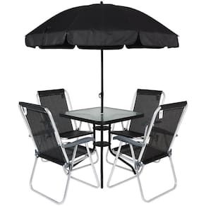 Conjunto Petrópolis para Jardim com Mesa Cadeira e Guarda Sol BEL
