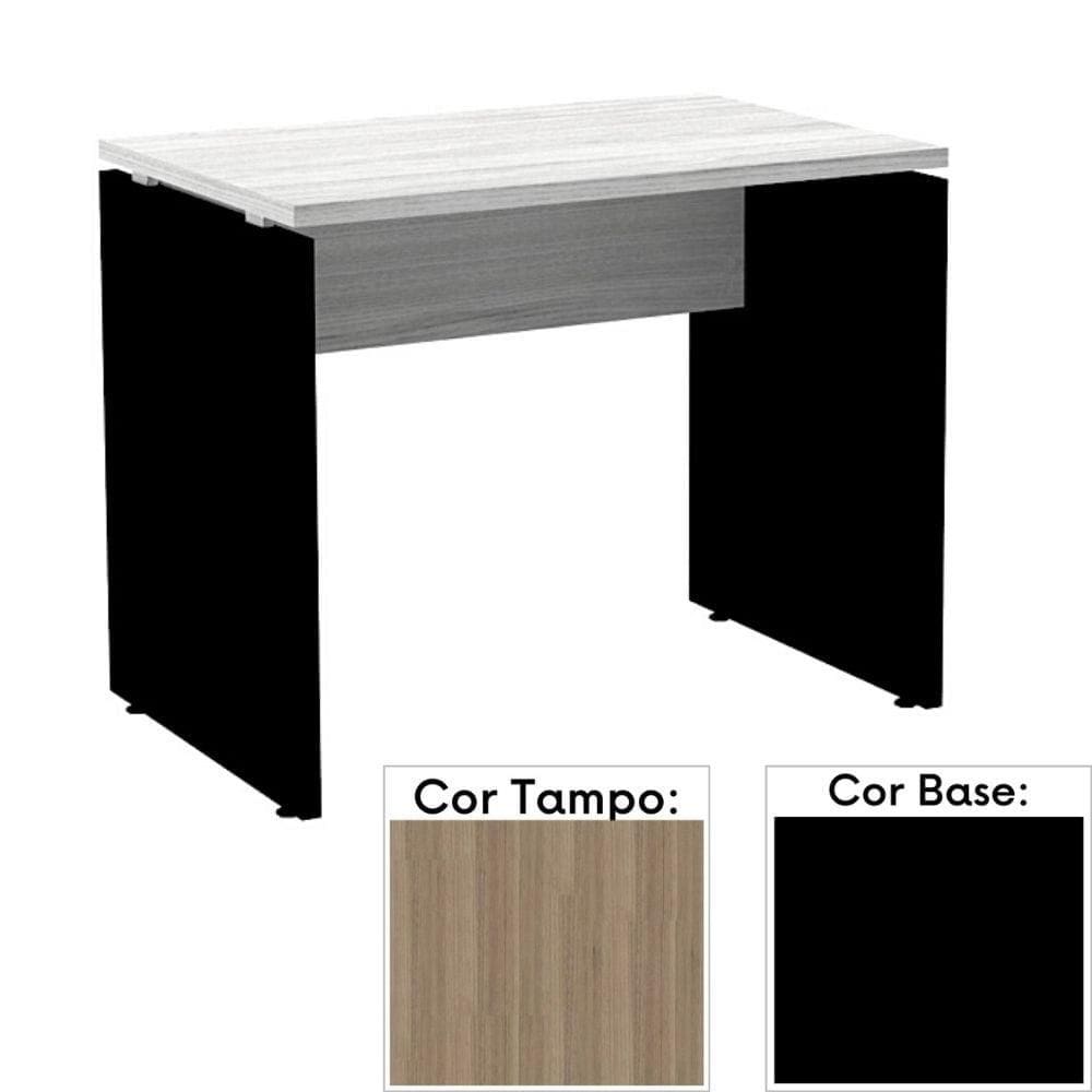 Mesa de Escritório Pé Painel PE25 em MDP 150 x 60 cm Cor Noce Naturalle e Base Preta