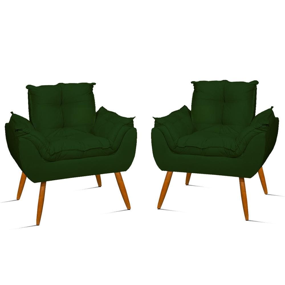 Kit 2 Poltronas Opala Suede Luxo