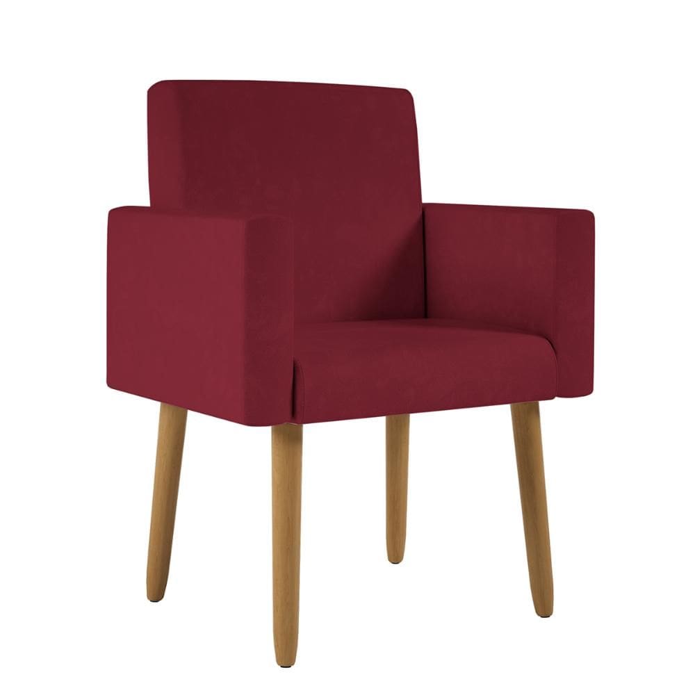 Poltrona Decorativa Pés Palito Nina Suede