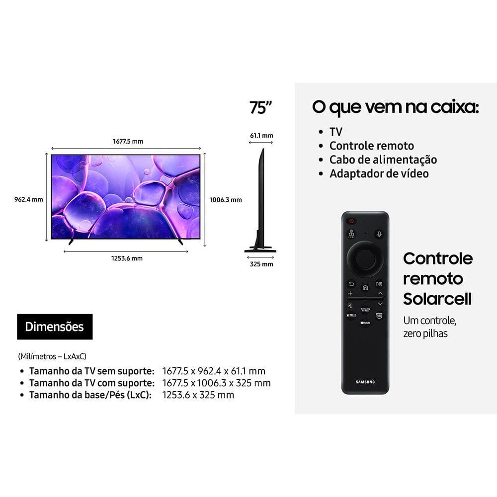 Smart TV 75 Polegadas U8600F 2025 | Ponto