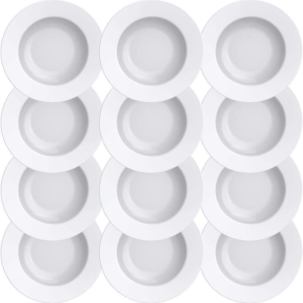 12 Pratos Fundo Tramontina Elena em Porcelana Branca 23 cm 96600010