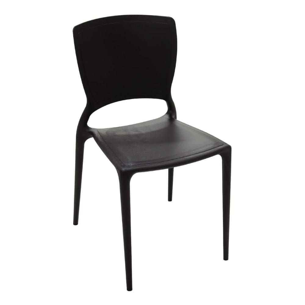 Cadeira Tramontina Sofia Encosto Fechado em Polipropileno Preto