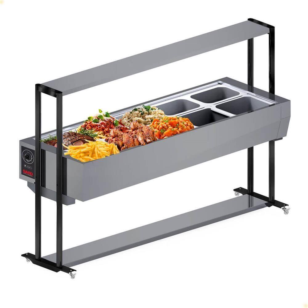 Buffet Térmico Aquecido Saro Em Inox 10 Cubas Com Tampa 220V BF1022