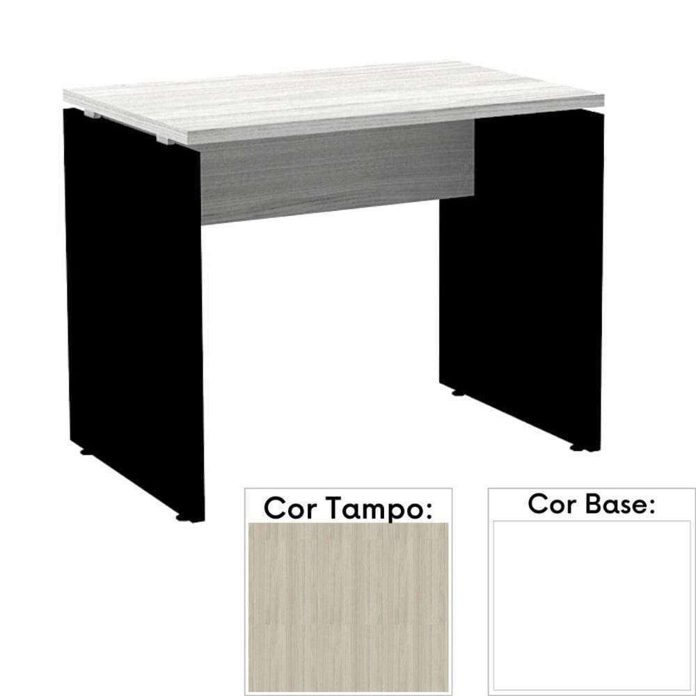Mesa de Escritório Pé Painel PE25 em MDP 150 x 60 cm Cor Nogueira CasaBlanca e Base Branca