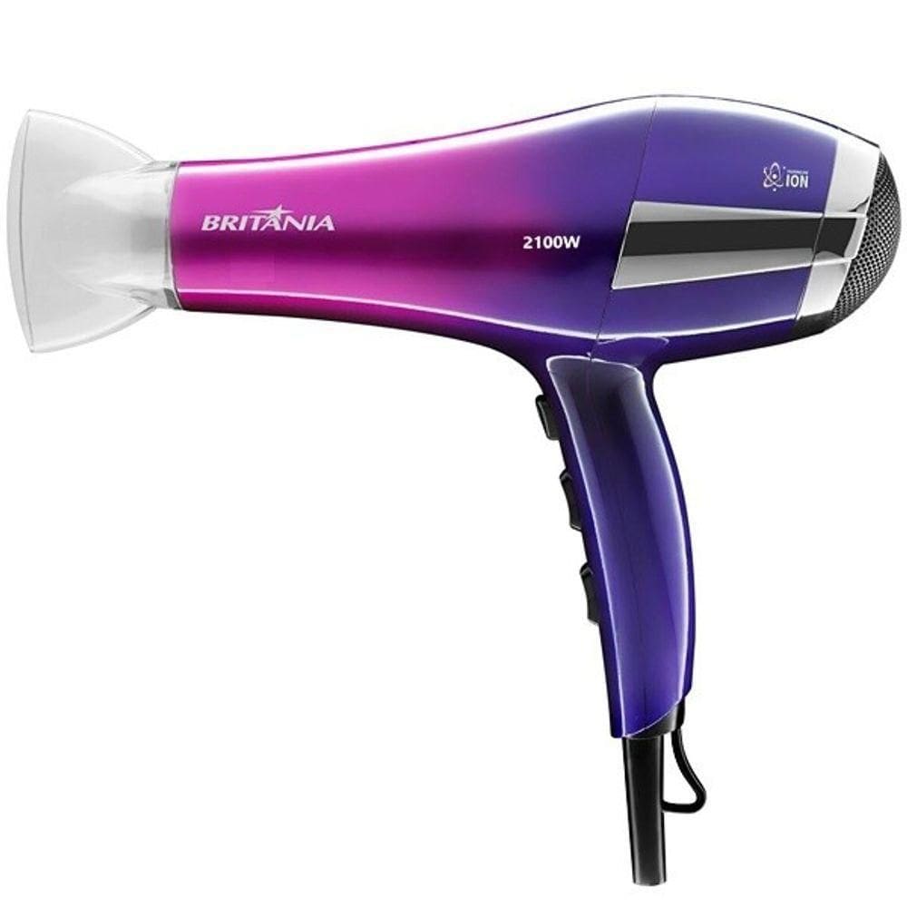 Secador De Cabelos Britania Ultra Lux 2100w 3 Temperaturas Roxo 220V