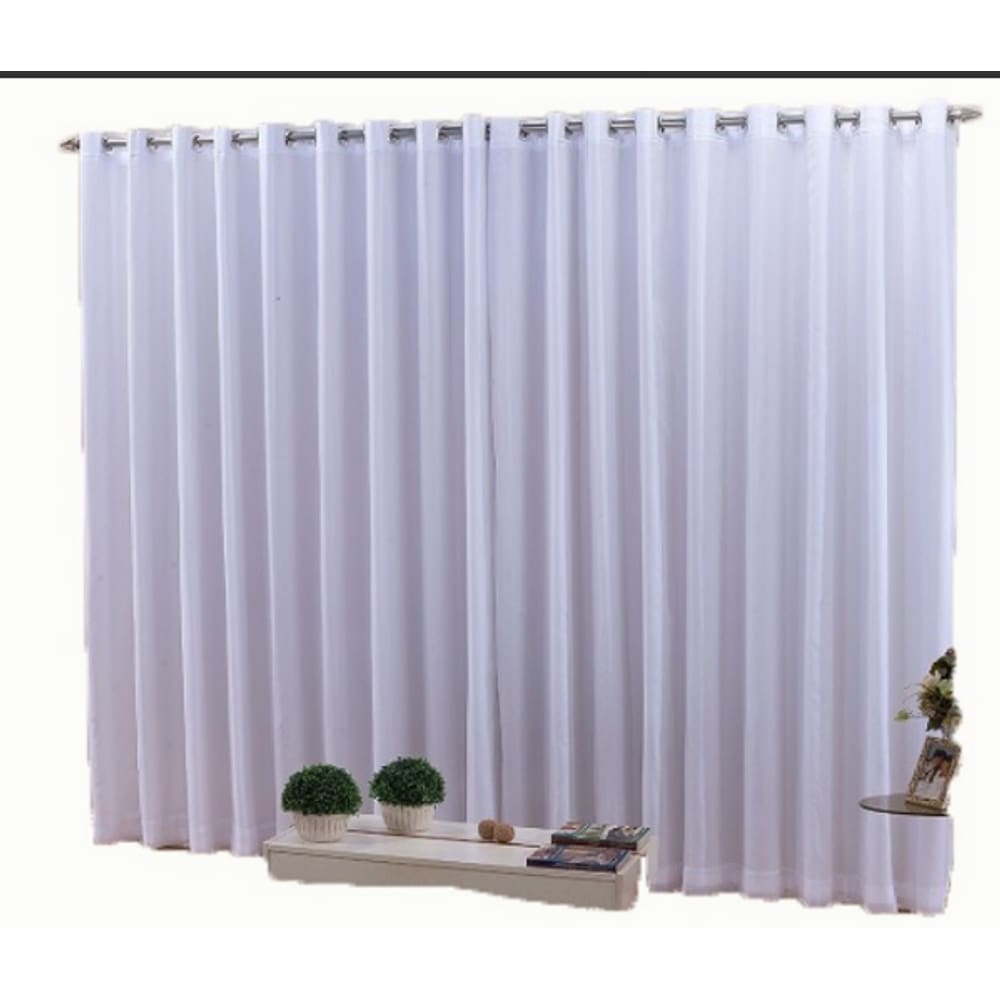Cortina Blackout Com Voil 2,80x2,70 Para Varão Simples