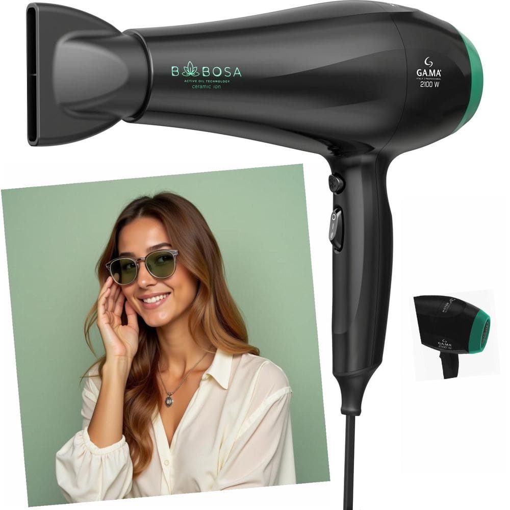 Secador GAMA Babosa Difusor 2100W Motor Profissional Brilho Hidratação Óleos Essenciais Antifrizz