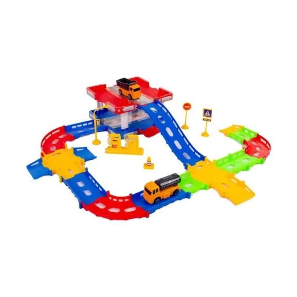 Brinquedo Pista De Estacionamento Garagem Mega Park 36 Peças