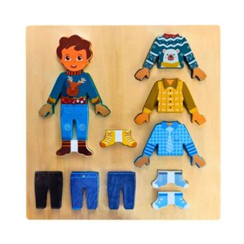 Didaticos Aprenda Brincando Troca Roupinha Menino DM Toys Brinquedo Infantil Recreativo