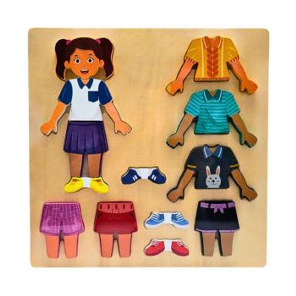 Didaticos Aprenda Brincando Troca Roupinha Menina DM Toys Brinquedo Infantil Recreativo