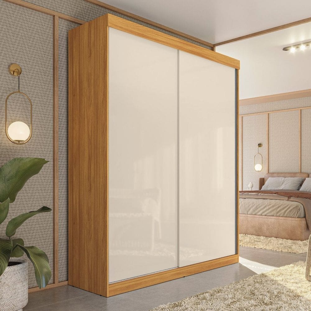 Guarda-roupa Solteiro Peônia Yescasa Cinamon/Off-White